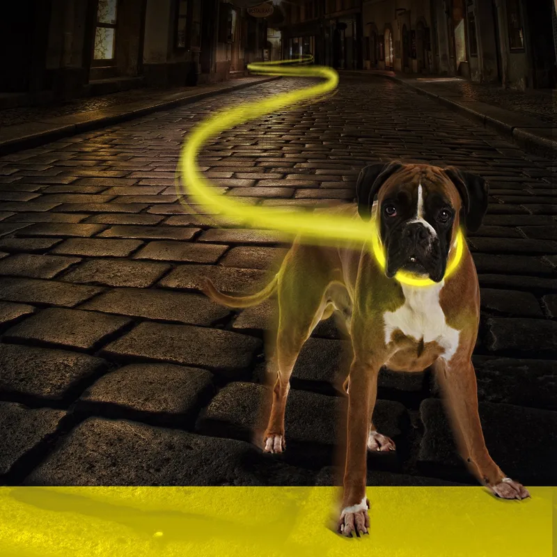 Flash light halsband 65 cm by Duvo+ in Yellow – product photo