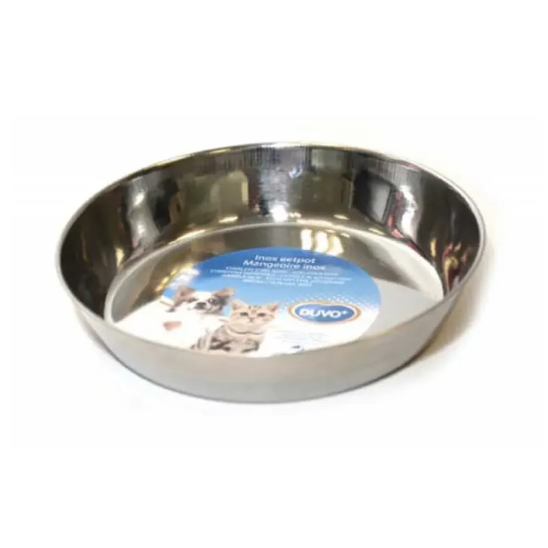Gamelle Plate Pour Chat Acier 200ml 13 Cm de Duvo+ – photo produit