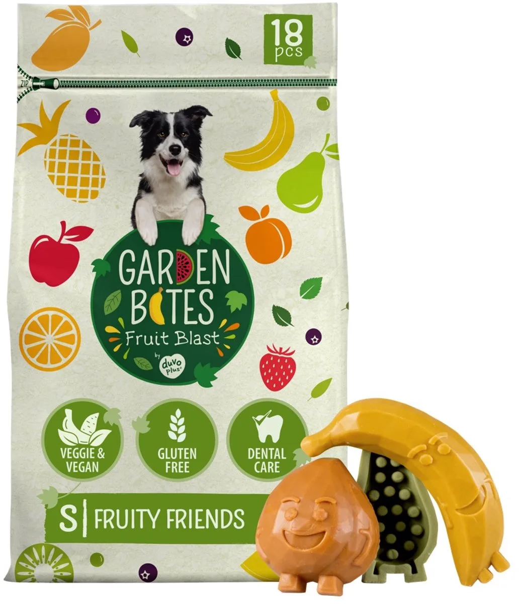 Plus Garden Bites Fruity Friends Zahnsnacks für Hunde 7 cm von Duvo+ – Produktfoto
