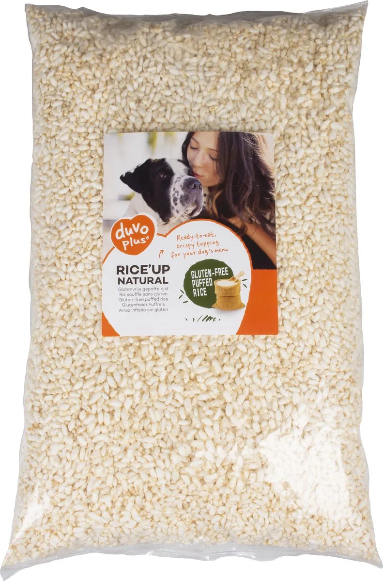 gepofte rijst naturel voor honden - Rice Up - 800GR - glutenvrij - gezond en lekker van Duvo+ – productfoto