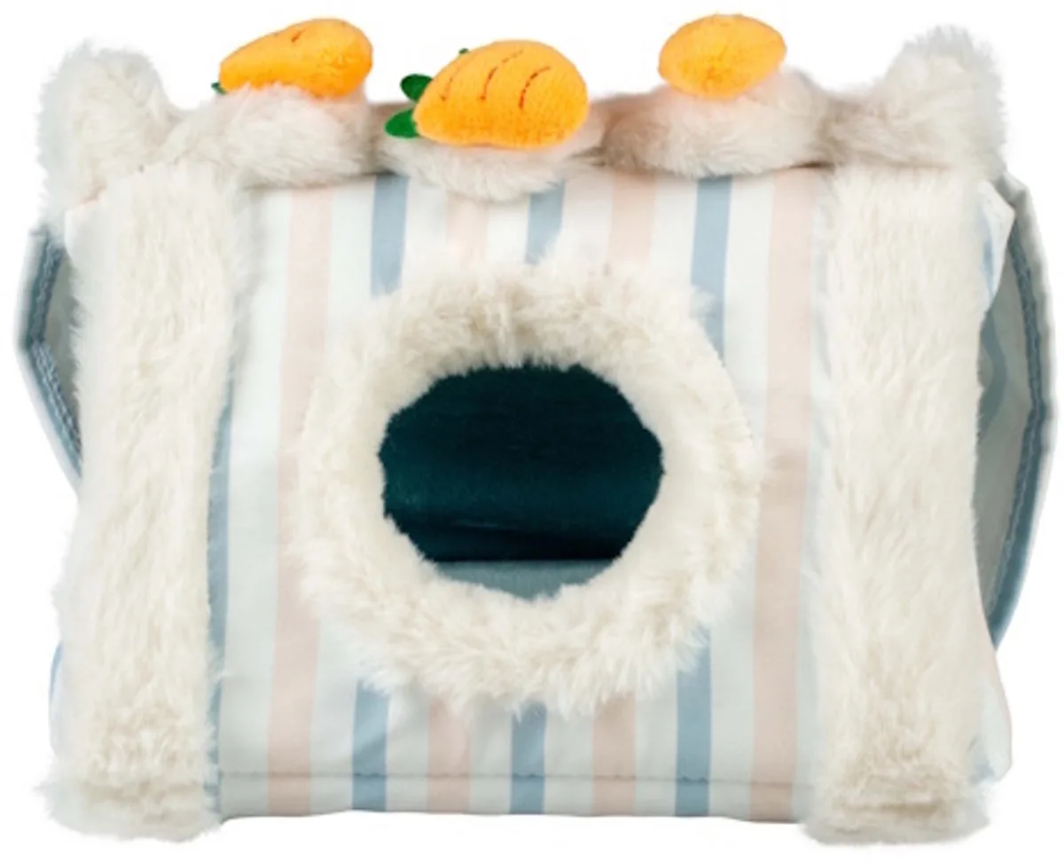 Gestreept triangel huis pluche voor knaagdieren en kleine konijnen S - 20X16X13,5CM von Duvo+ – Produktfoto