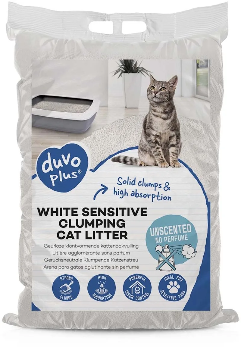 Geurloze klontvormende kattenbakvulling voor gevoelige pootjes | 12 kg by Duvo+ – product photo