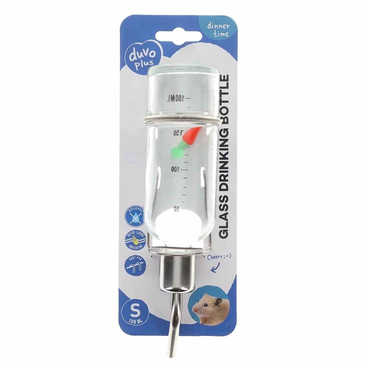 Glazen drinkfles voor knaagdieren en konijnen S - 180ML by Duvo+ in Transparent – product photo