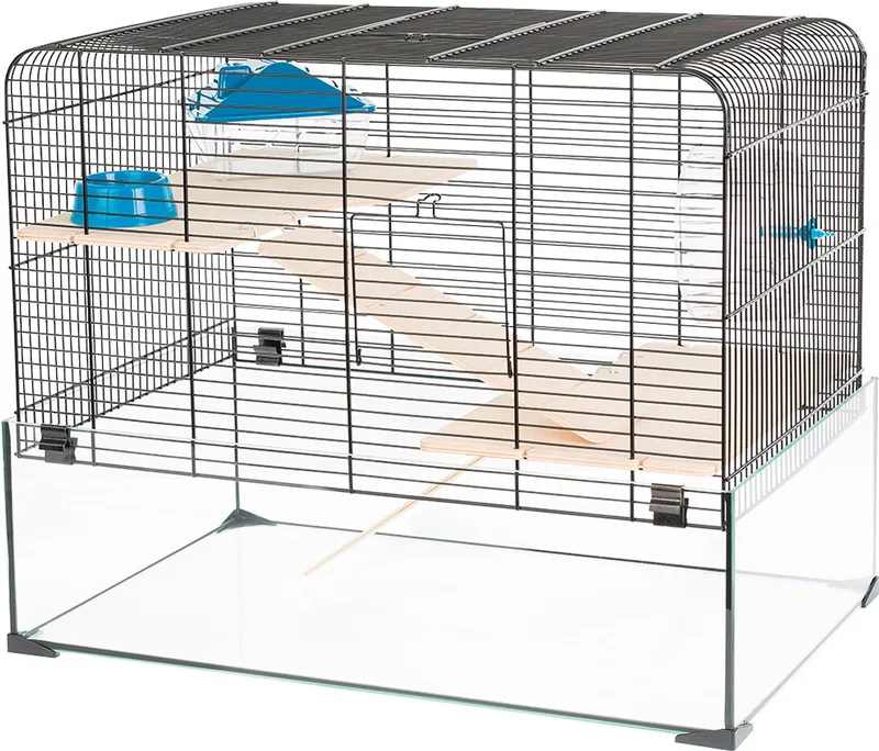 Hamsterkooi Glassy Glenn - Hamsterscape - 59x38x47cm by Duvo+ in Black – product photo