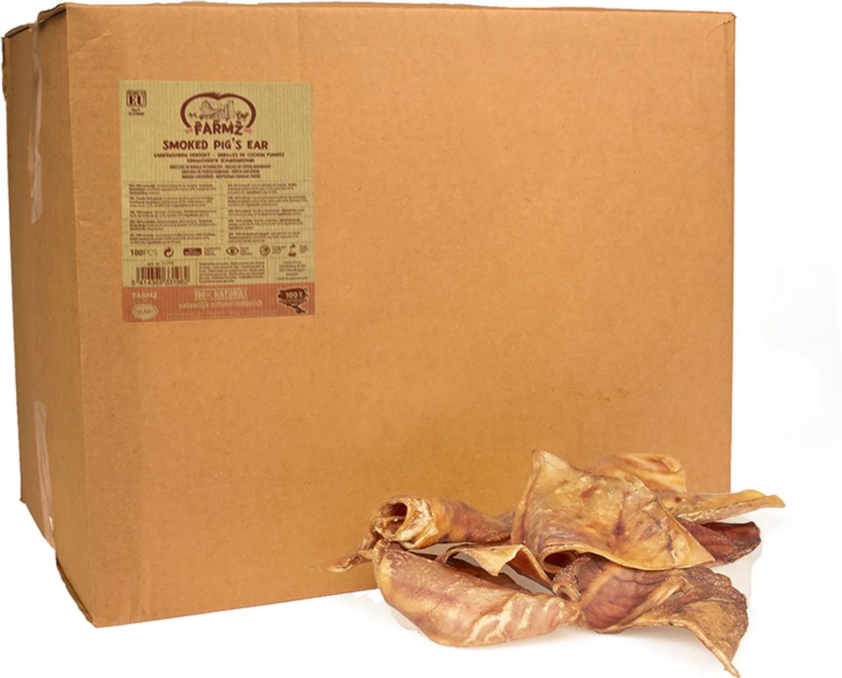Hond - Farmz Varkensoren Gerookt - 1 st van Duvo+ – productfoto