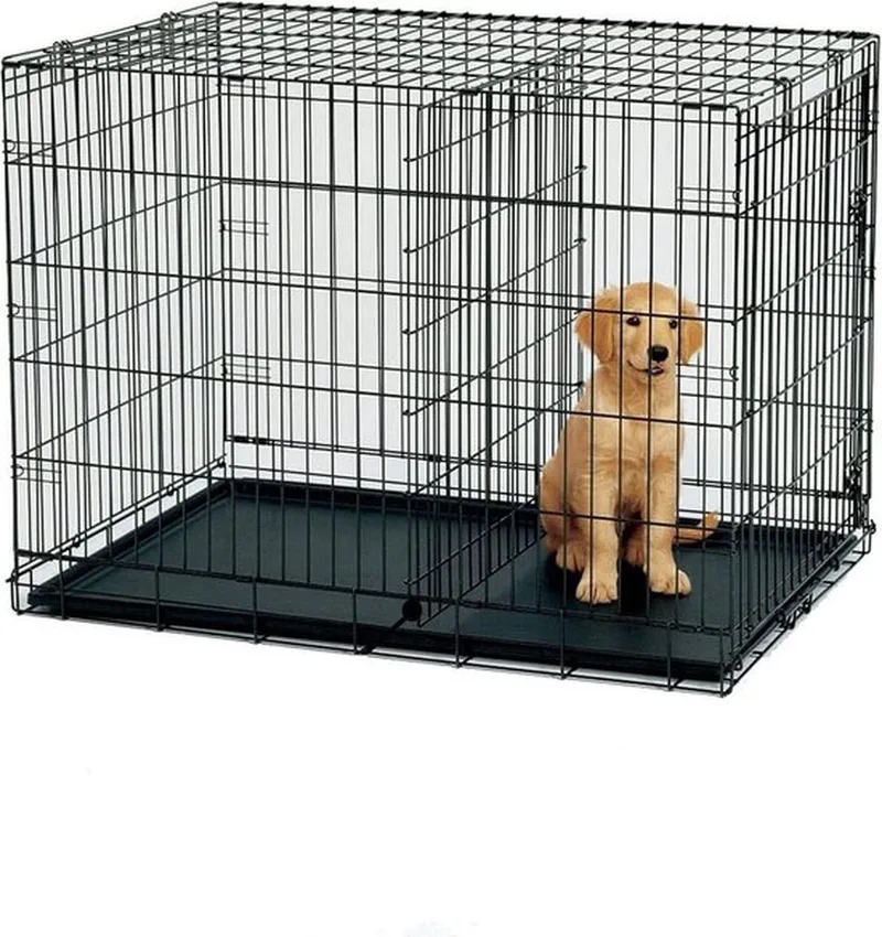 Hondenbench - 107 x 71 x 77cm +Tussenschot fra Duvo+ i Sort – produktbillede