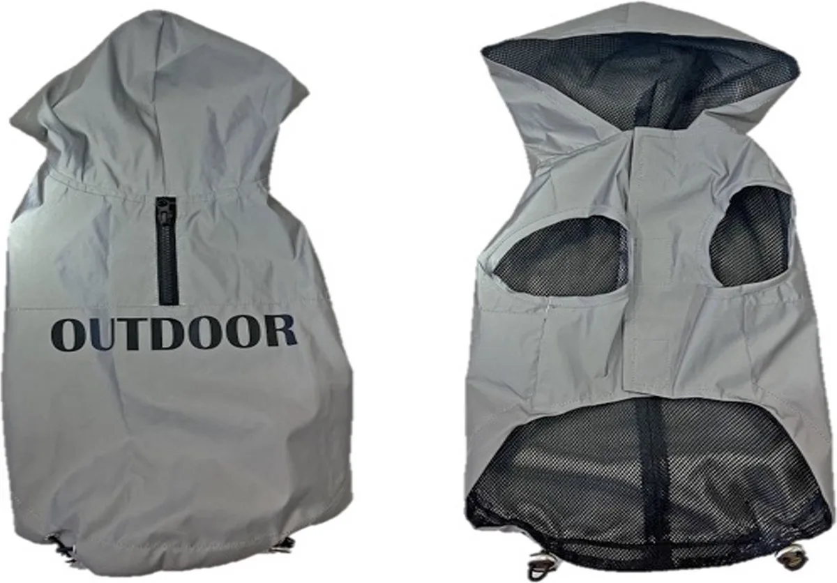 Duvoplus Hundemantel 'hi vis sporty' grau - L - 60 cm von Duvo+ in Grau – Produktfoto