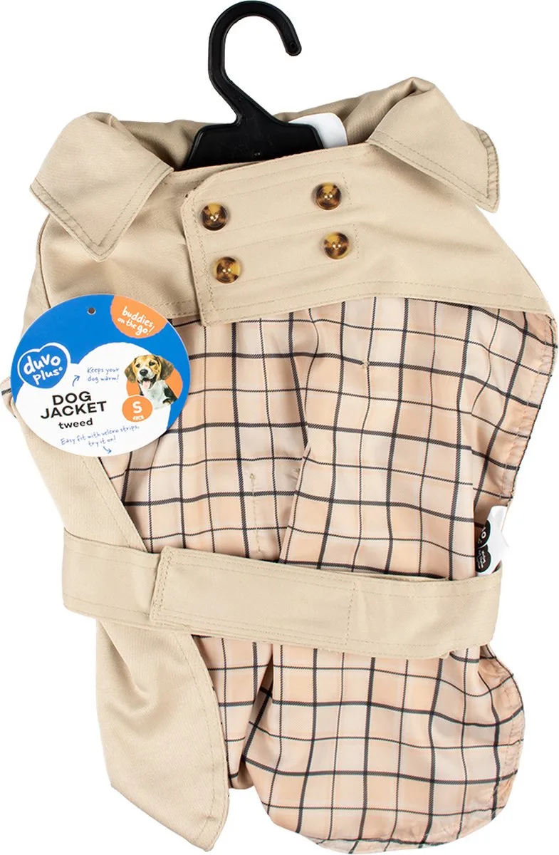 Hondenjas Trench Coat S - 40CM de Duvo+ en Beige – photo produit