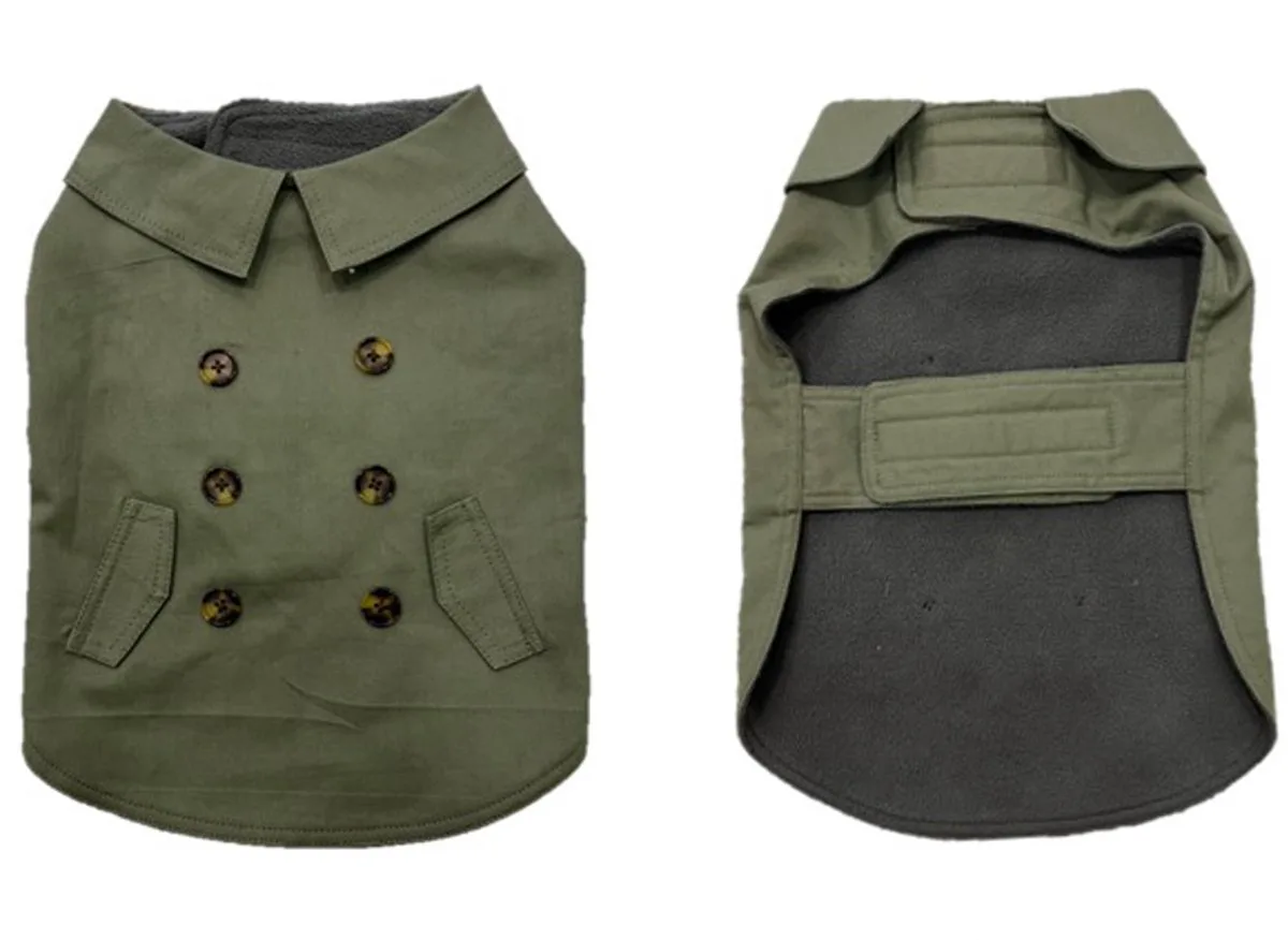 Hondenjas Trench Coat S - 40CM de Duvo+ en Vert – photo produit