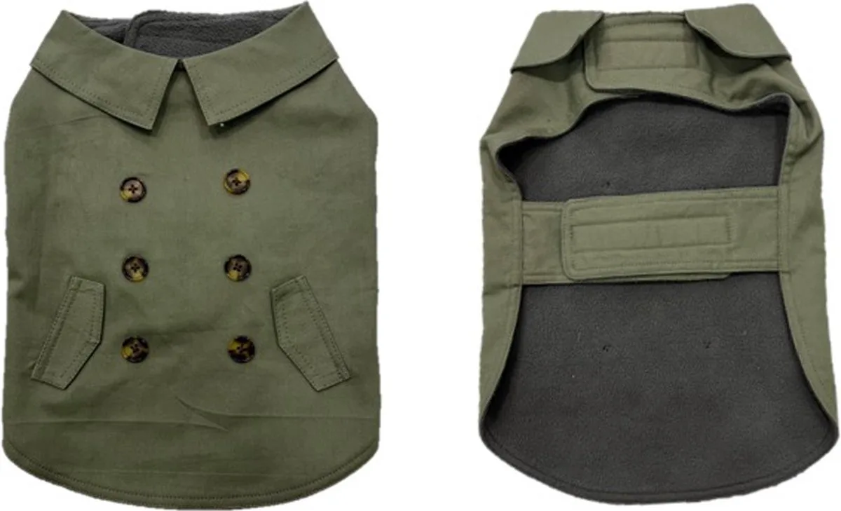 Hondenjas Trench Coat XS - 30CM de Duvo+ en Vert – photo produit