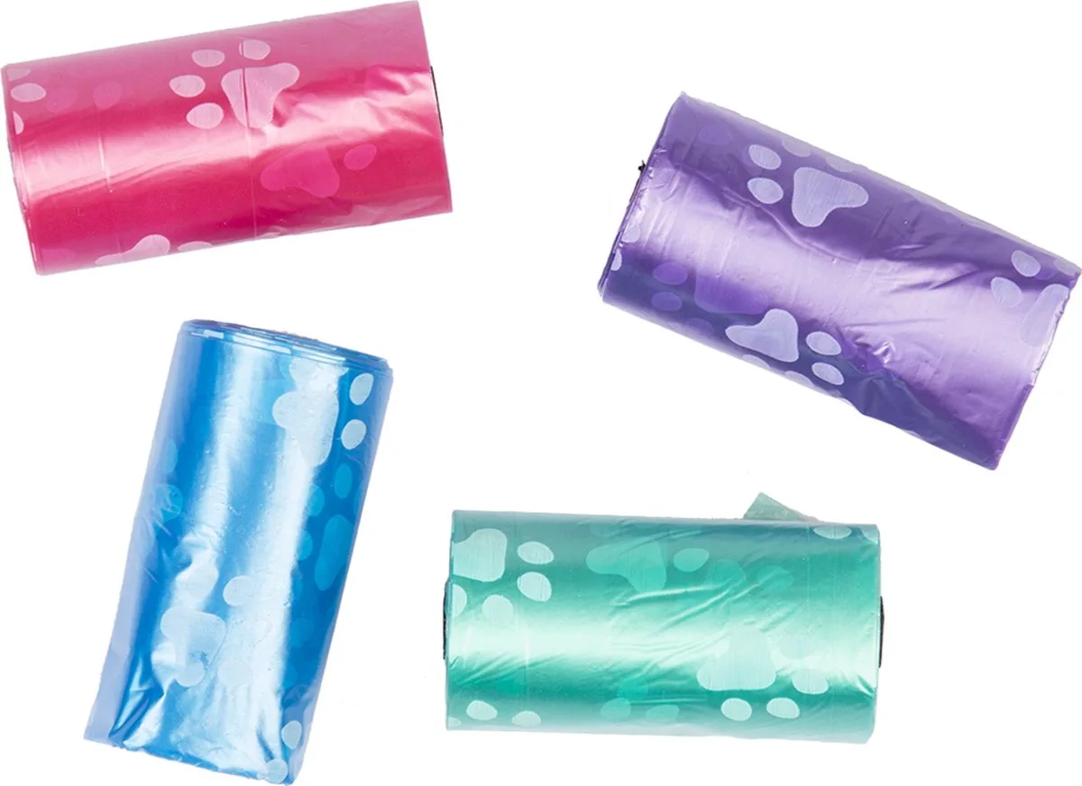 Hondenpoepzakje - Hond - Poepzakjes Classic Colour Pootjes 4x20st - 4st van Duvo+ in Meerkleurig – productfoto
