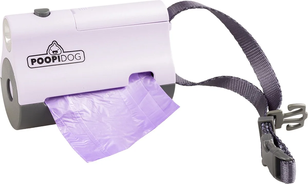 Hondenpoepzakje - Hond - Poepzakjes Dispenser Led 8,5x4x6cm - 1st von Duvo+ in Lila – Produktfoto