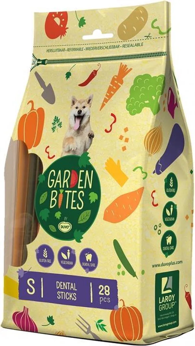hondensnack Garden bites dental sticks small zakje Gemengde kleuren 13cm - pouch - 420g de Duvo+ – photo produit