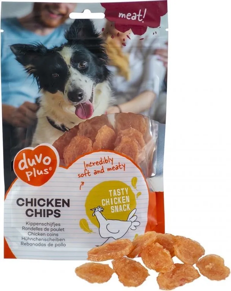 hondensnack Kippenchips 80gr by Duvo+ – product photo