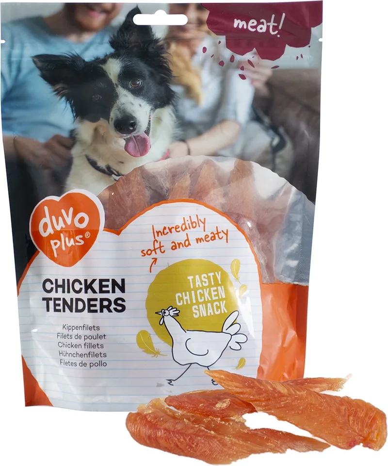 Hondensnack - meat! Kippenfilets - ± 4 stuks per verpakking - 100g by Duvo+ – product photo