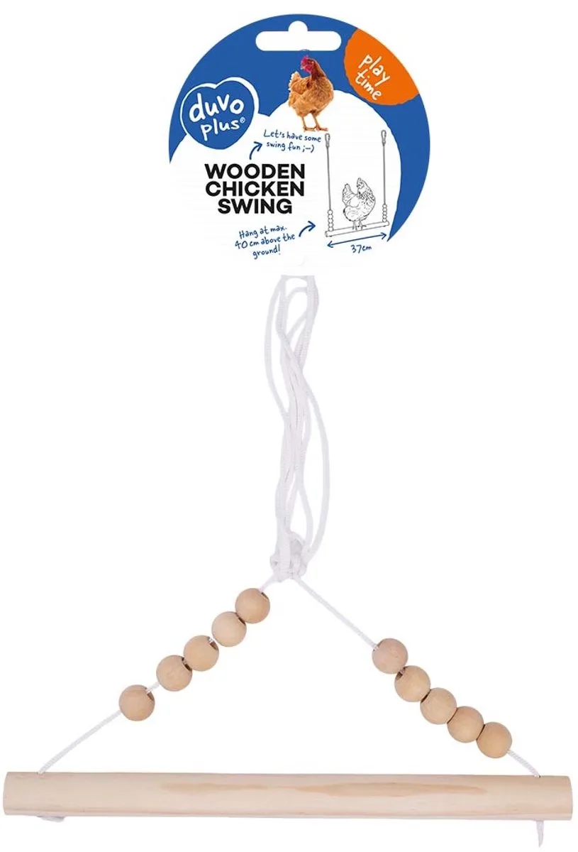 Houten kippenschommel 37,5 cm | zit- en speelplek voor kippen de Duvo+ en Houtkleurig – photo produit