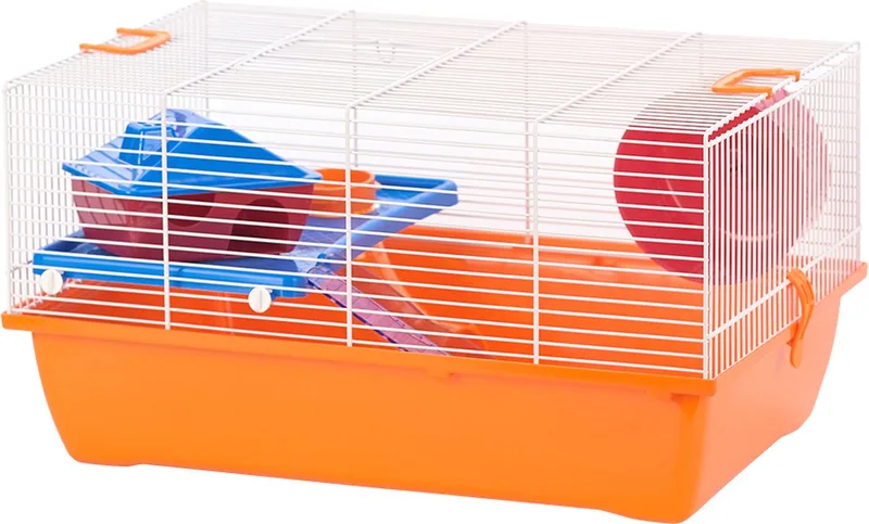 Ibiza Diego 1 knaagdierkooi oranje/wit voor kleine knaagdieren by Duvo+ in Orange – product photo