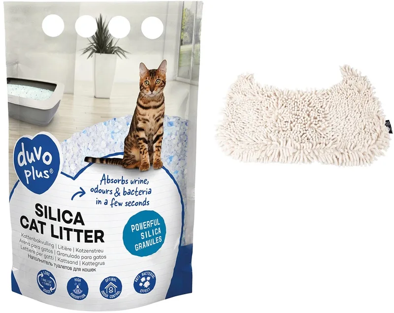 kattenbakvulling - Premium silica - 6 x 5L- incl - kattenbakmat by Duvo+ – product photo