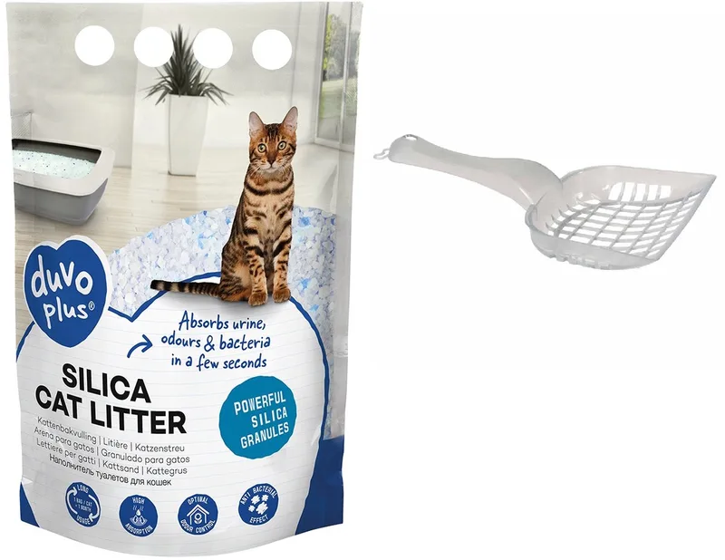 Kattenbakvulling premium Silica - incl kattenbakschep - (6x 5ltr) de Duvo+ – photo produit