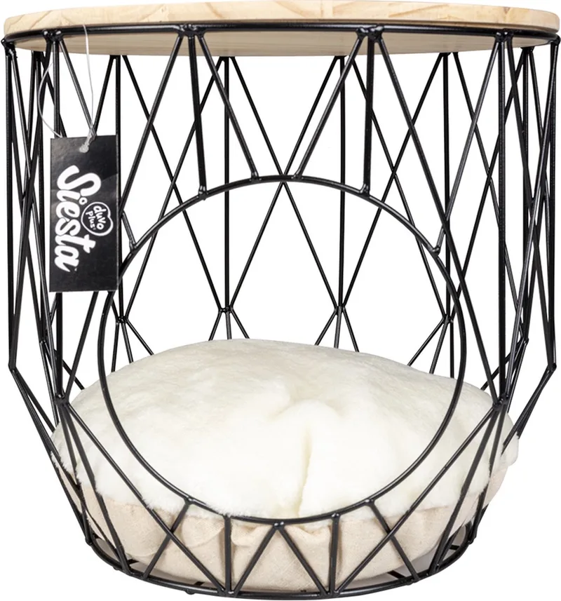 Kattenmand Caviar metalen mand met tafelblad 33x33x39cm by Duvo+ in Black – product photo