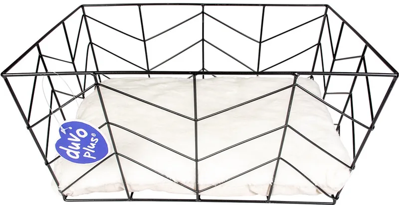 Kattenmand Caviar metalen mand rechthoekig Zwart 40x29x19cm by Duvo+ in White – product photo