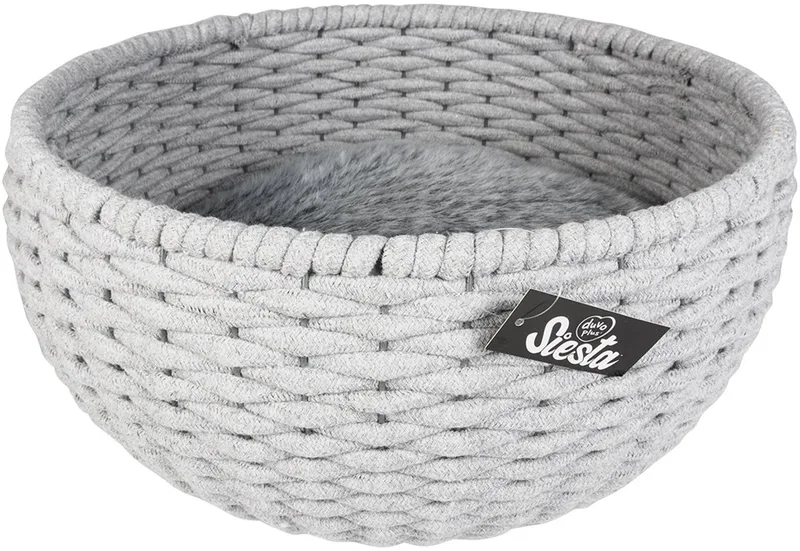 Kattenmand Oyster mand rond in katoentouw 45x45x23cm by Duvo+ in Grey – product photo