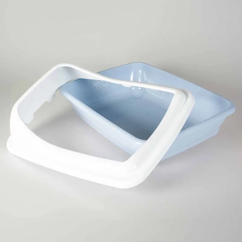 Kattentoilet Birba Met Rand Azzurro M - 46x35x20cm von Duvo+ in Blau – Produktfoto