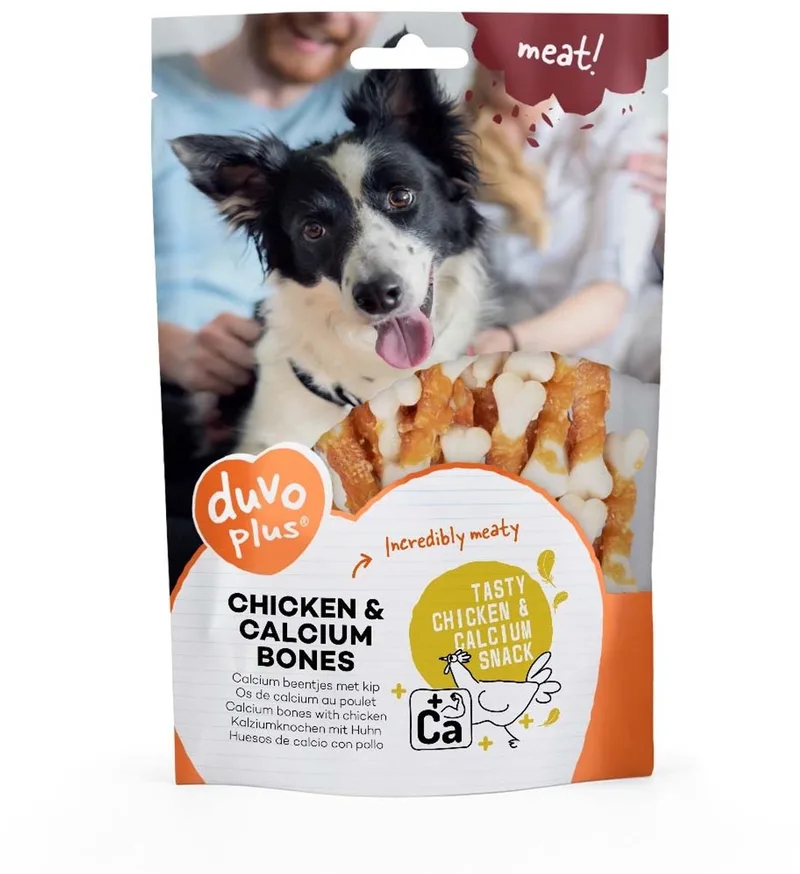 Kip calcium benen kauwsnack 100 g | kauwbotjes met kip 100 gram de Duvo+ – photo produit