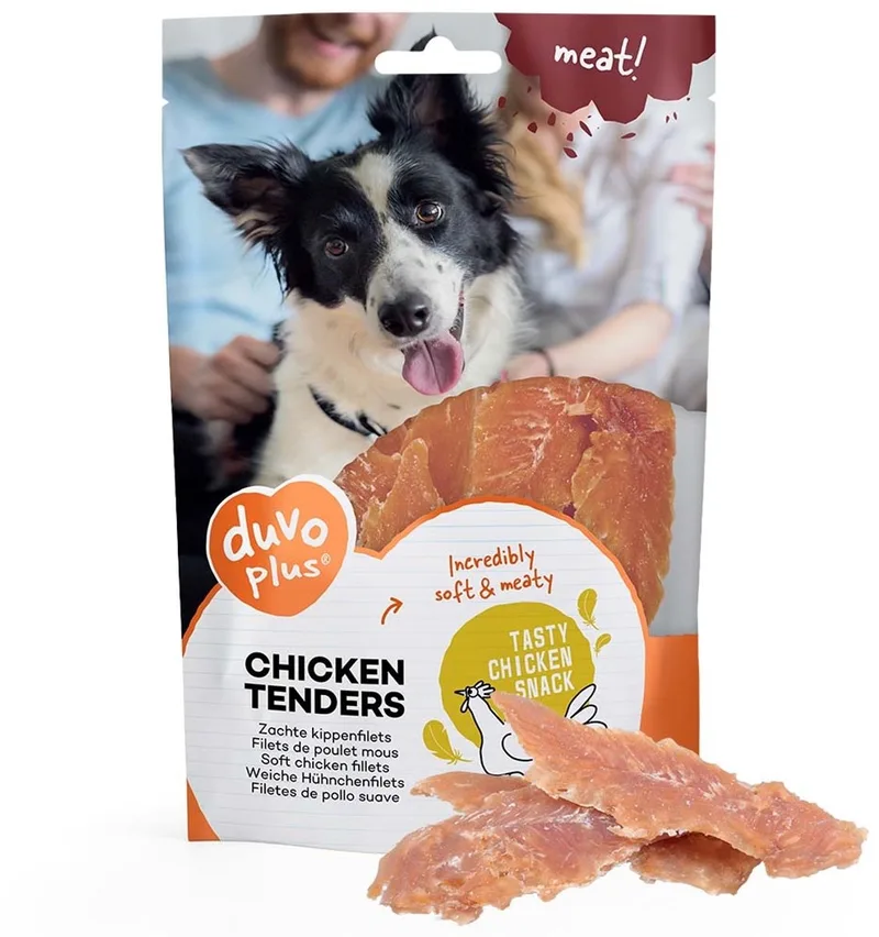 Kippenfilets hondensnack 1 kg | zachte, graan- & glutenvrije beloning 100 gram de Duvo+ – photo produit
