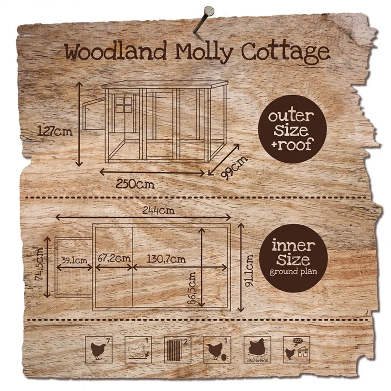 Kippenhok Molly - Taupe - 250 x 99 x 127cm von Duvo+ – Produktfoto