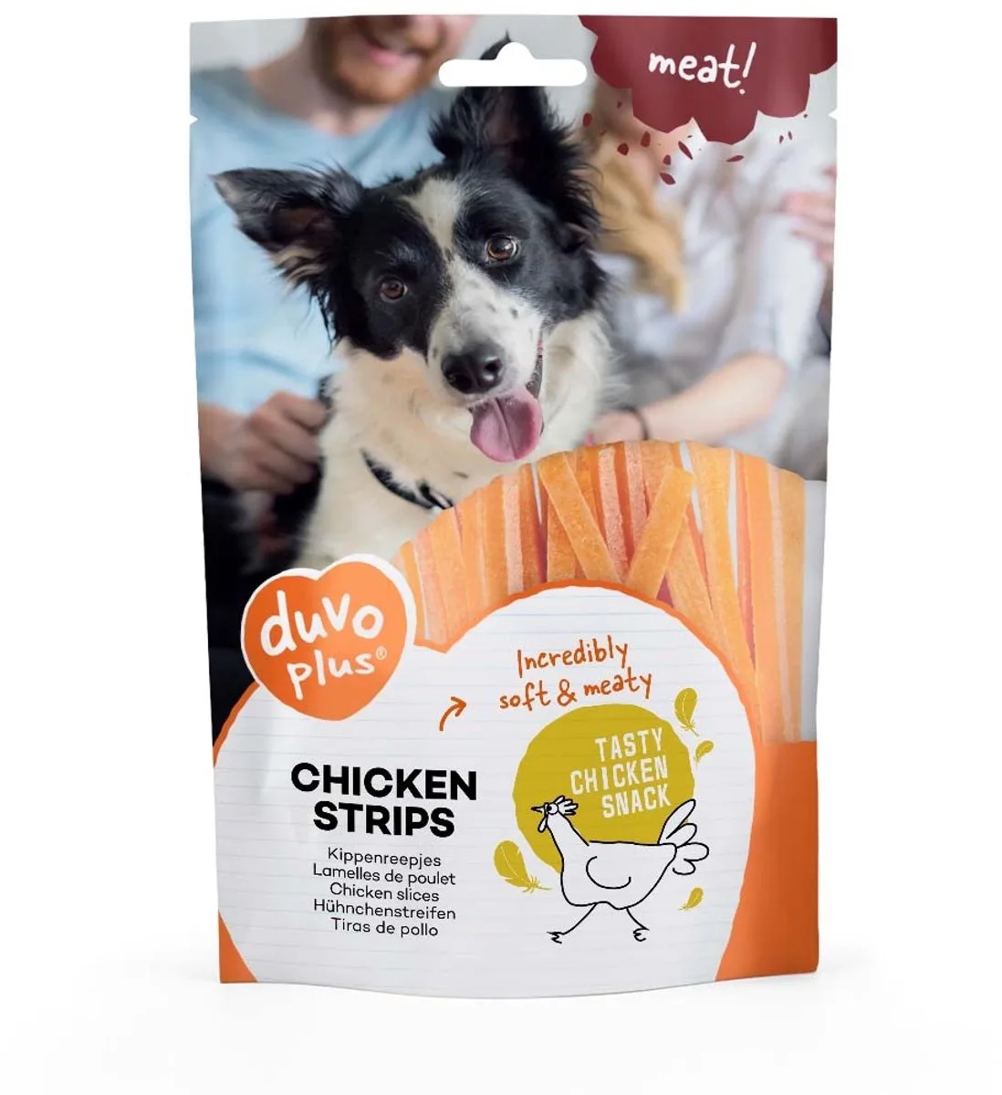 Plus Tendres lanières de poulet pour chiens 80 GR de Duvo+ – photo produit