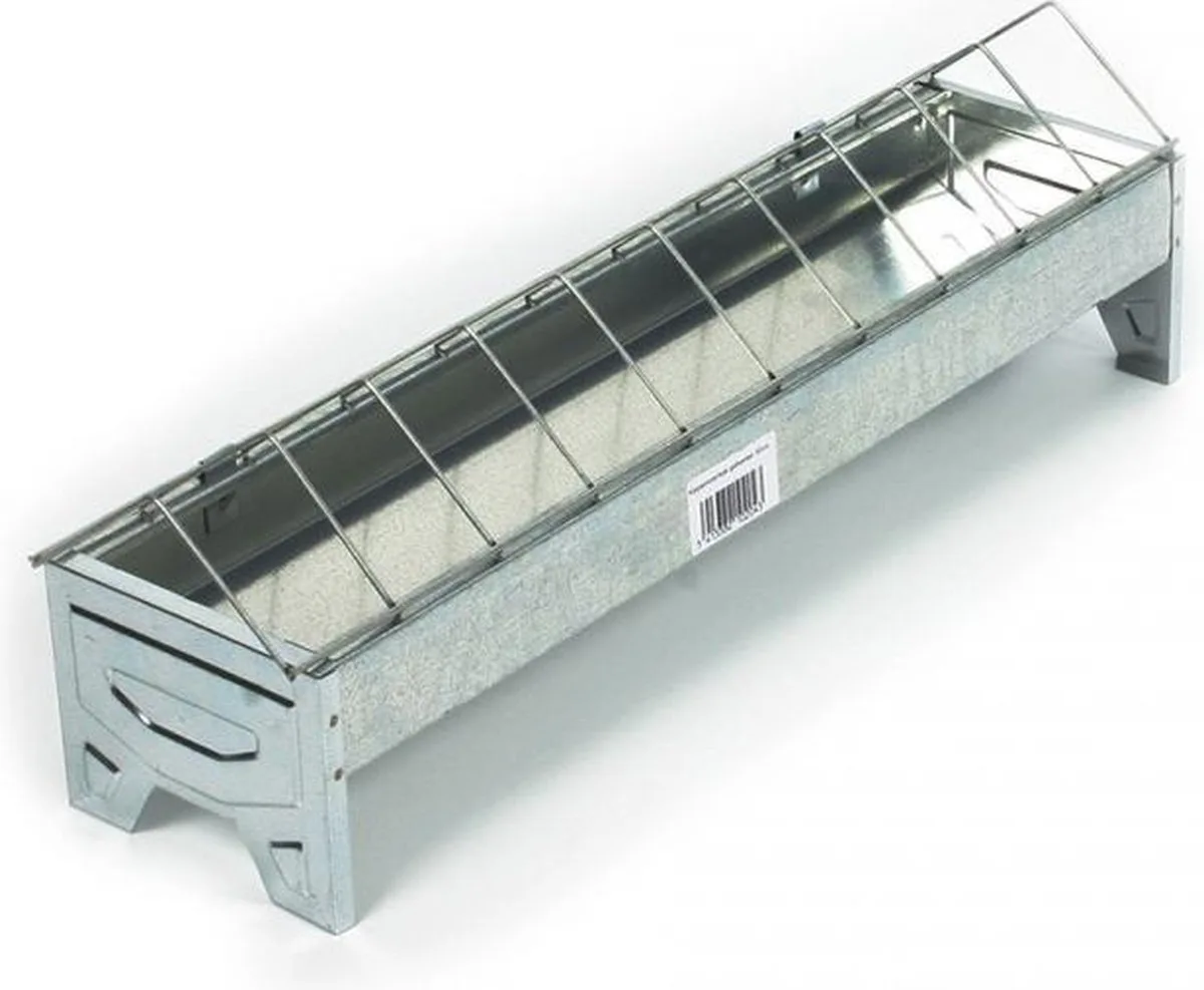 Kippenvoerbak galvanise 73x13x15cm de Duvo+ en Metaal – photo produit