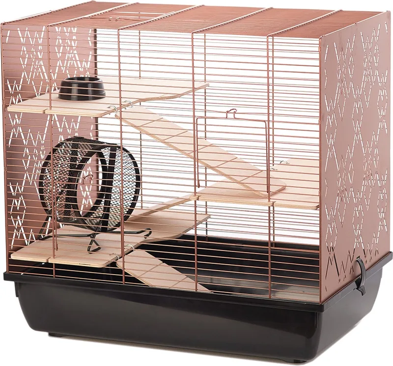 Knaagdierkooi Copper Lex zwart/koper met 3 etages en accessoires by Duvo+ in Black – product photo