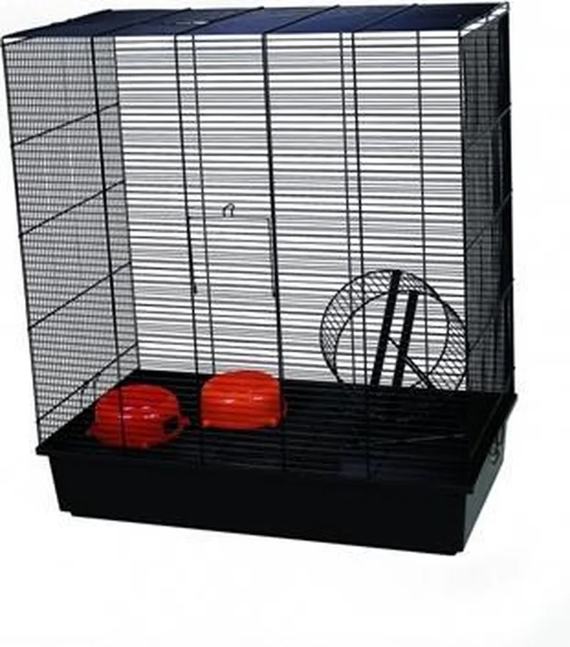 Knaagdierkooi Fritz zwart met fijn traliewerk en accessoires Zwart by Duvo+ in Black – product photo