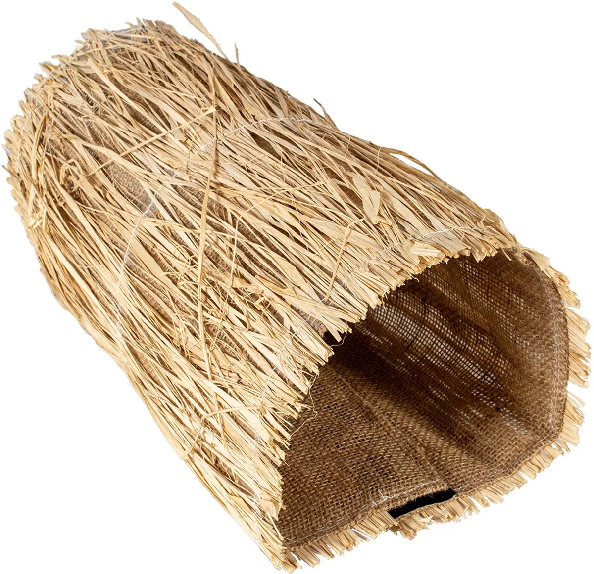 Linnen speeltunnel met gras voor kleine knaagdieren - Beige - verkrijgbaar in M en L M - 20x9x10cm de Duvo+ – photo produit