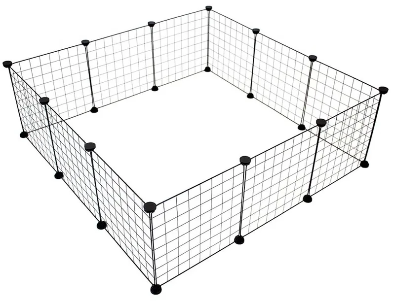 my home Modulair Verblijf - Konijnenren voor Binnen en Buiten - Uitbreidbare Uitloopren - 107x107x35cm de Duvo+ en Noir – photo produit