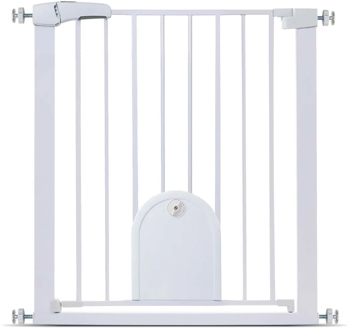 my home Veiligheidshek met Luikje - Traphekje Hond - Klemmen zonder Boren - 75-82cm x 76cm by Duvo+ in White – product photo
