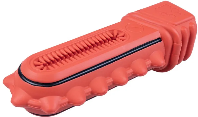 playtime Griplay Kettingzaag - Rubber Kauwspeelgoed Hond - Poetst Tanden & Masseert Tandvlees - 20x7x5,5cm by Duvo+ in Red – product photo