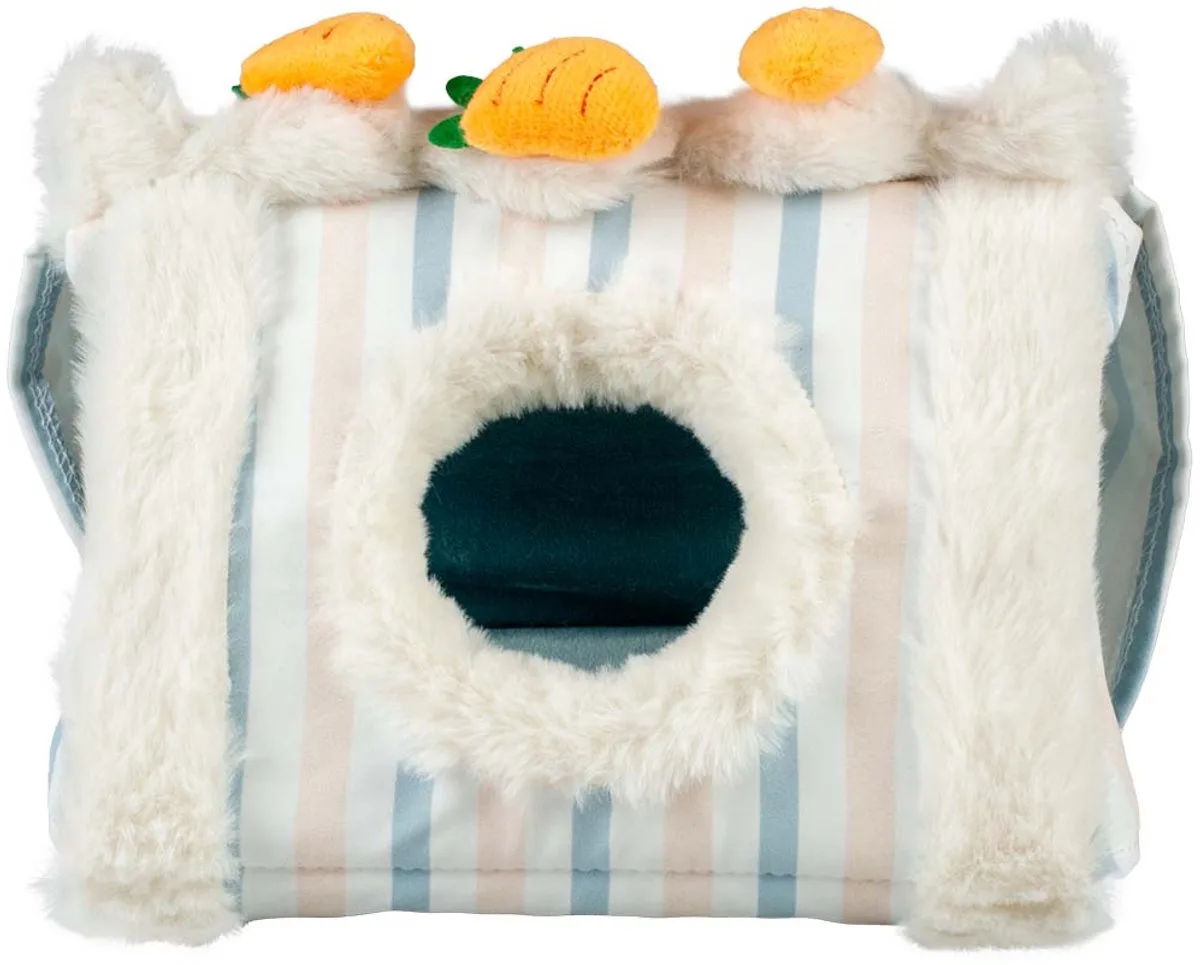playtime Knaagdierenhuisje Striped Triangle - Pluche Huisje voor Cavia en Hamster - Uitneembaar Kussen - M 30x25x23cm von Duvo+ in Mehrfarbig – Produktfoto