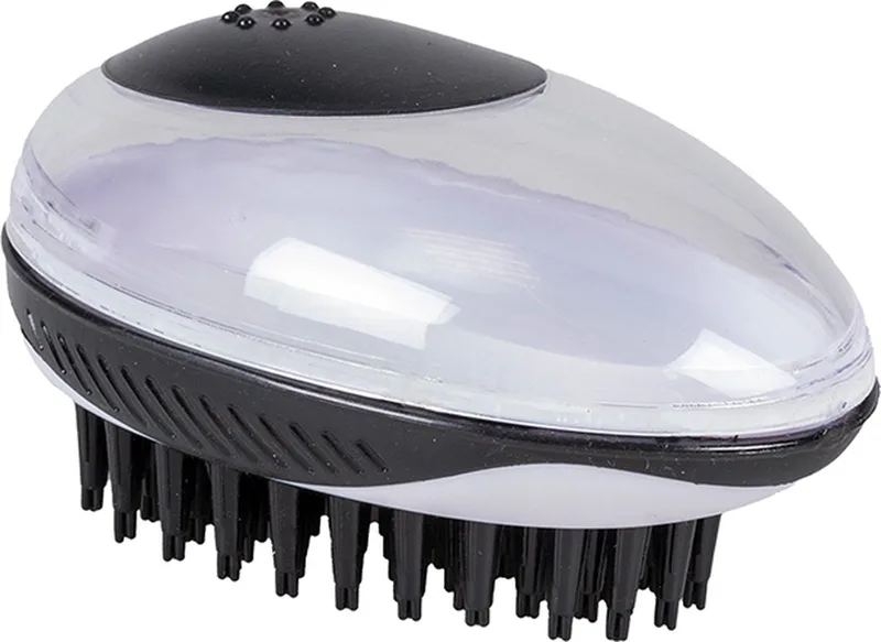 shampoo en massageborstel voor honden - 11.5 x 7.5 x 6 cm zwart - zuiniger verbruik van shampoo - aangenaam voor uw hond de Duvo+ en Transparent – photo produit