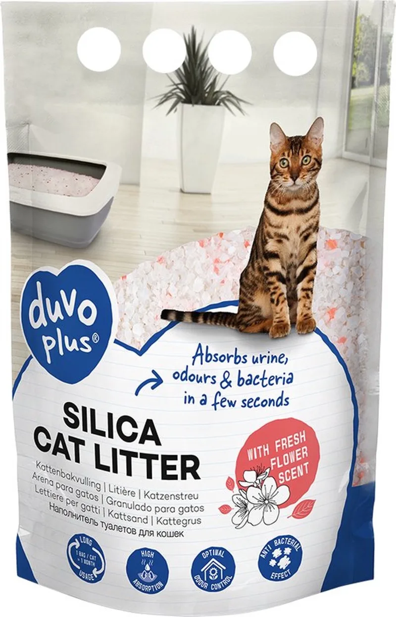 Silica Kattenbakvulling bloemen Wit/roze 1-8mm - 6x5 liter by Duvo+ – product photo