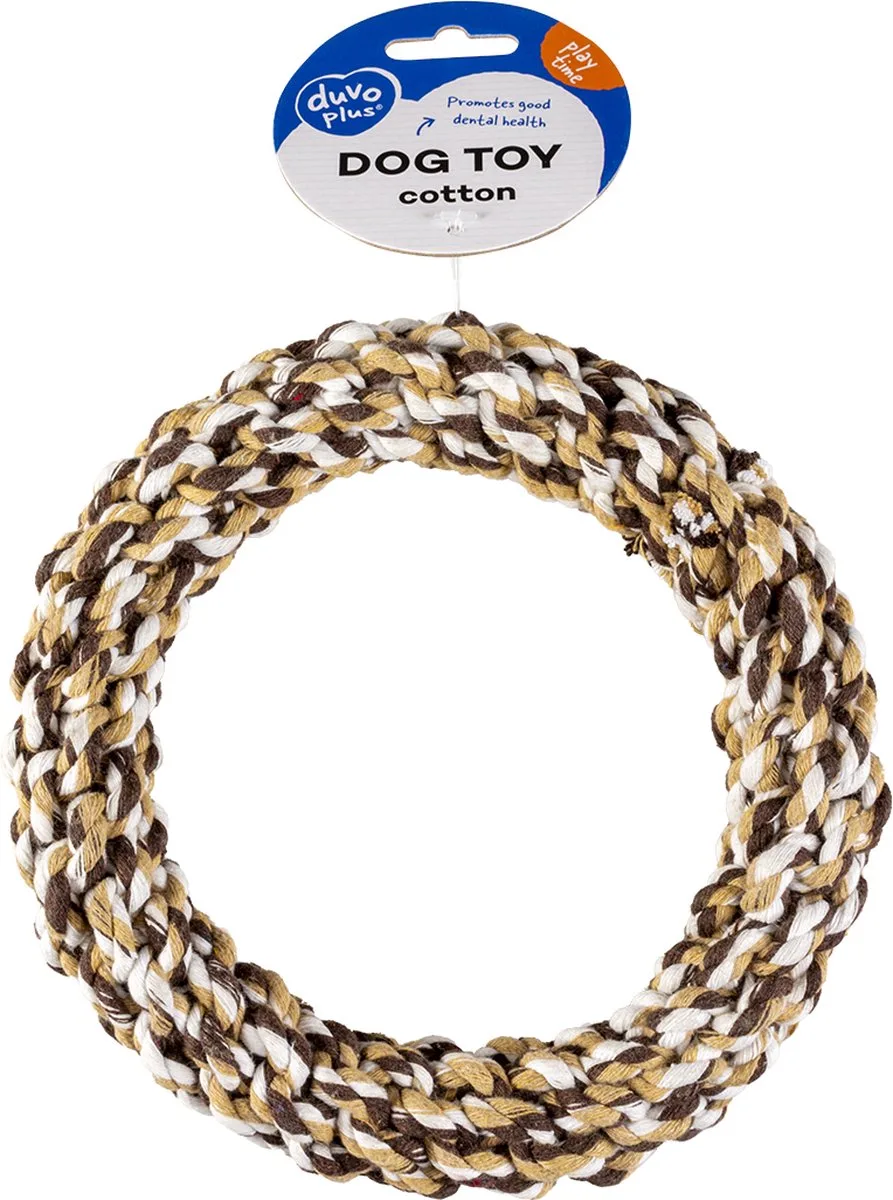 Speelgoed Voor Dieren - Vogel - Knoop Katoen Ring Mix 19cm - 1st de Duvo+ en Bleu, Marron, Rose – photo produit