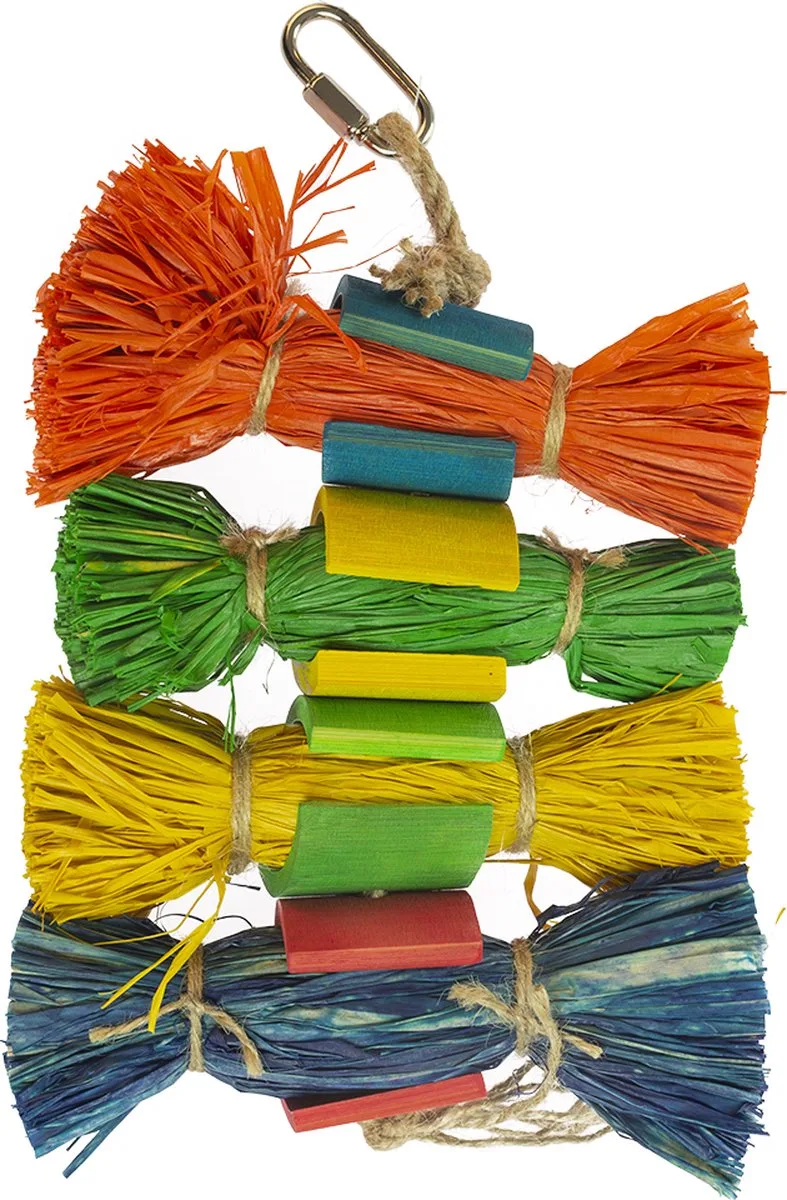 Speelgoed Voor Dieren - Vogel - Raffia Gras Bundels Met Bamboe 25,4x12x3,8cm - 1st by Duvo+ in Multicolour – product photo