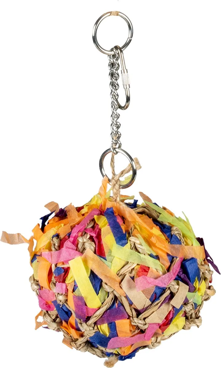 Speelgoed Voor Dieren - Vogel - Shreddy Pinata Met Zeegras, Papier En Hout S - 8x12x23cm - 1st de Duvo+ en Multicolore – photo produit