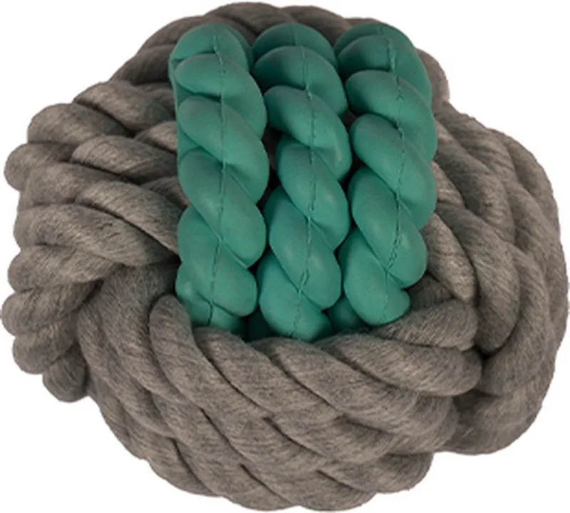 touw + rubber bal - muntsmaak - zeer bevorderlijk voor de tandhygiene - geeft uw hond een frisse adem - bal 9 cm. by Duvo+ – product photo