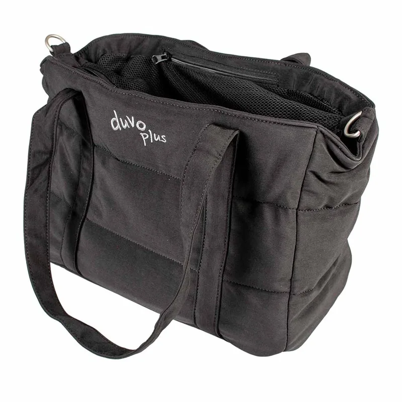 Trail 2-in-1 Reistas - Draagtas voor Kat en Kleine Hond tot 6 kg - Hand- of Schoudertas - 42,5x20x28cm by Duvo+ in Black – product photo