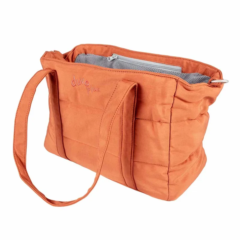 Trail 2-in-1 Reistas - Draagtas voor Kat en Kleine Hond tot 6 kg - Hand- of Schoudertas - 42,5x20x28cm van Duvo+ in Oranje – productfoto