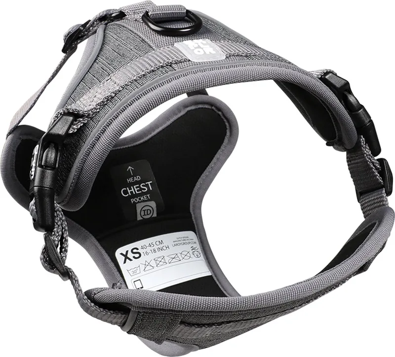 Ultimate Fit No-Pull harnas Safety L - 40-70cm - 77-100cm reflective by Duvo+ in Silver – product photo