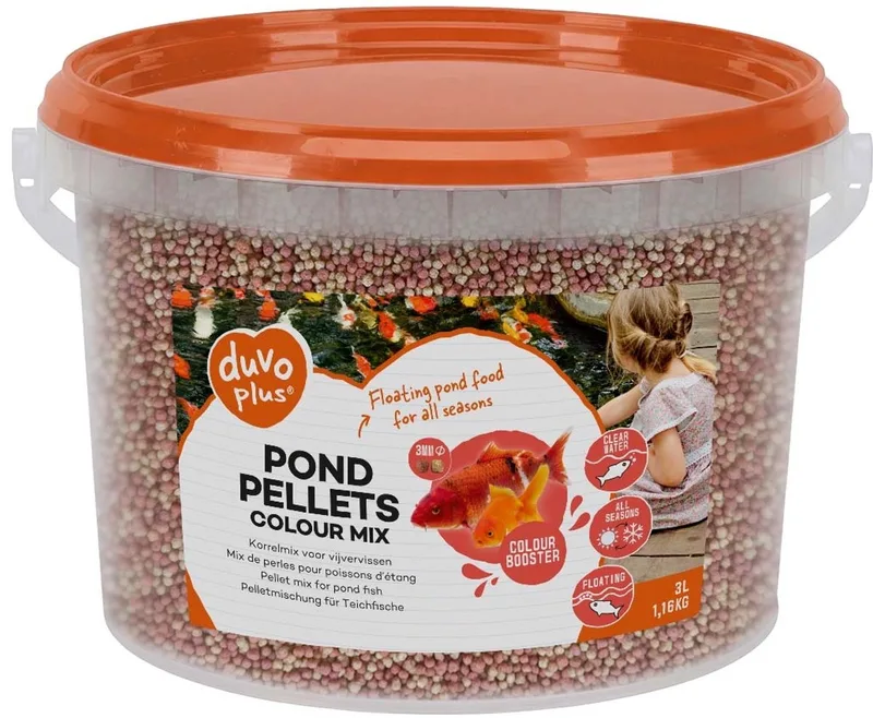 Vijver pellets kleurmix 25 liter | drijvend visvoer 6 mm 25 Liter van Duvo+ – productfoto