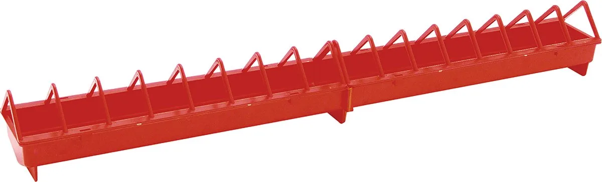 Voersilo - Kip - Kippenvoerbak Plastiek Draadgril M - 102x12x12cm - 1st fra Duvo+ i Rød – produktbillede